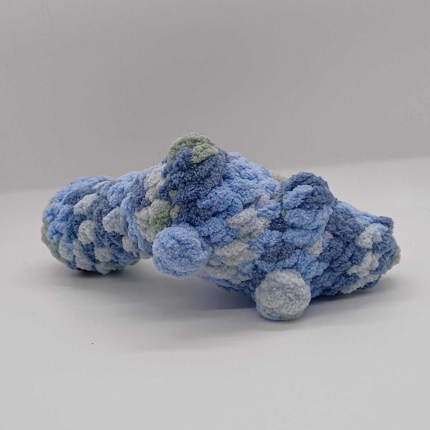 Small Brontosaurus Dinosaur Plush with Yarn Eyes