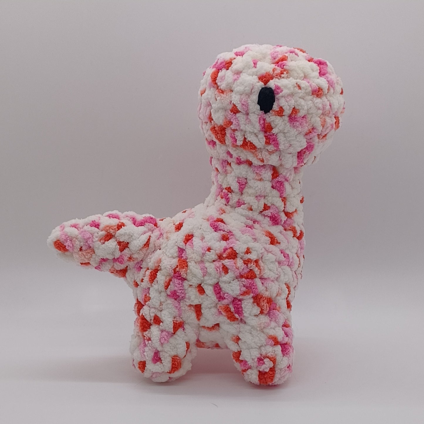 Small Long Neck Dino Plush with Yarn Eyes