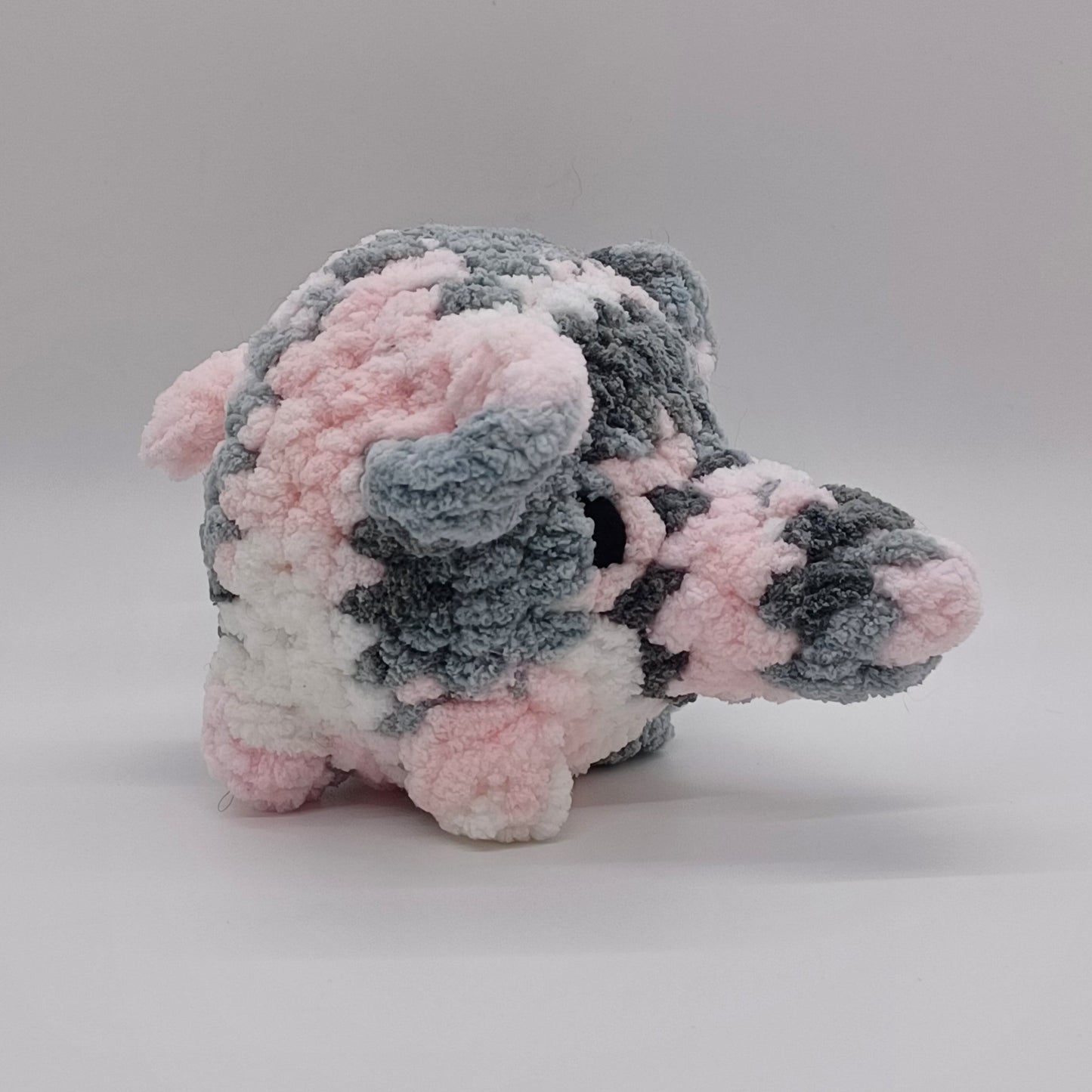 Small Elephant Plush With Yarn Eyes