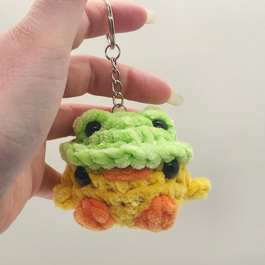 Chick in Frog Hat Keychain