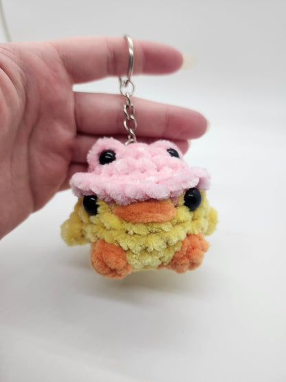 Chick in Frog Hat Keychain