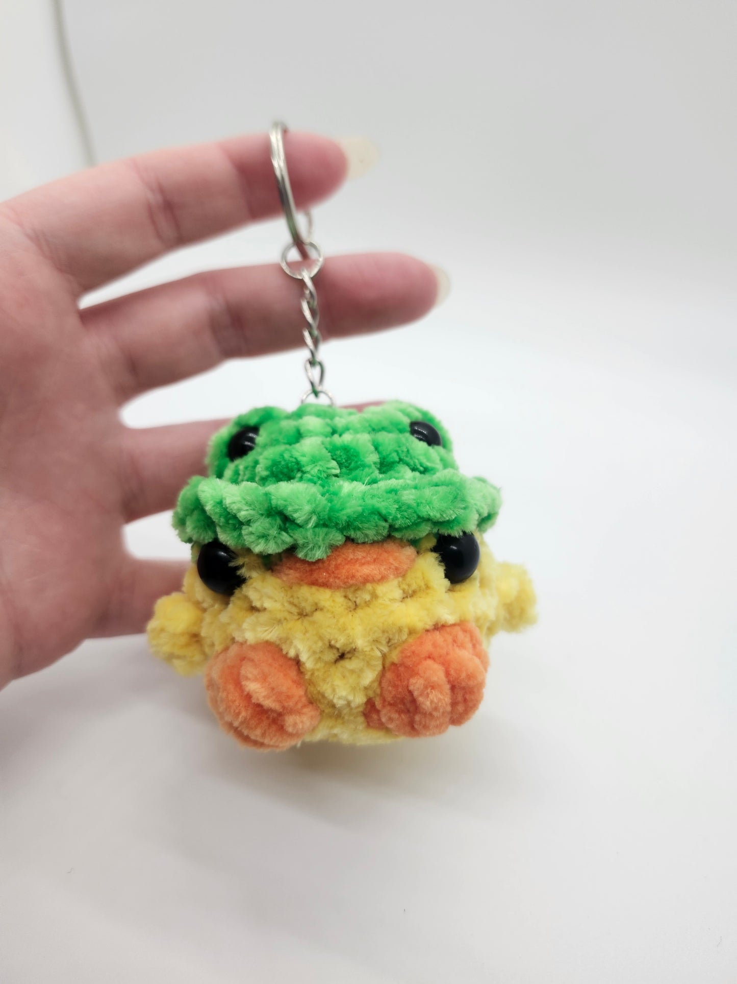 Chick in Frog Hat Keychain