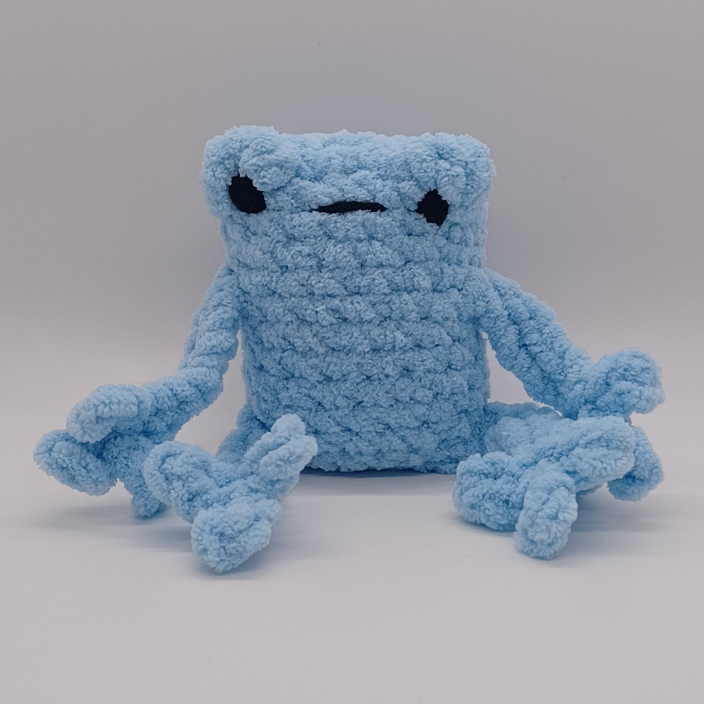 Small Leggy Frog Plush With Yarn Eyes