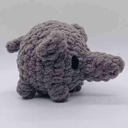 Small Elephant Plush With Yarn Eyes