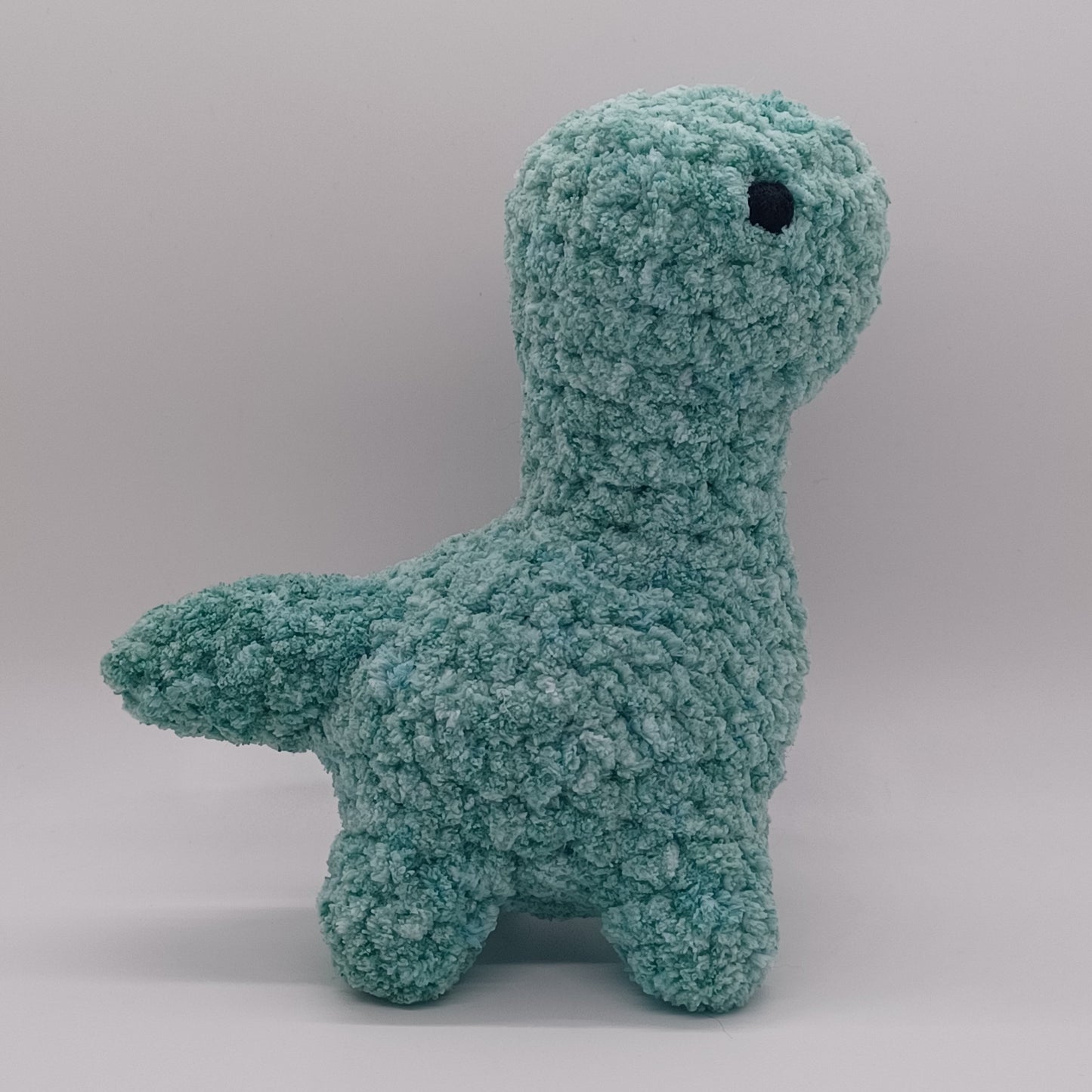 Small Long Neck Dino Plush with Yarn Eyes