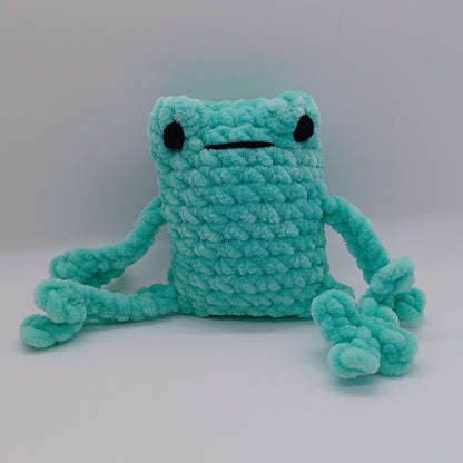 Leggy Frog Plush With Yarn Eyes