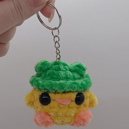 Chick in Frog Hat Keychain