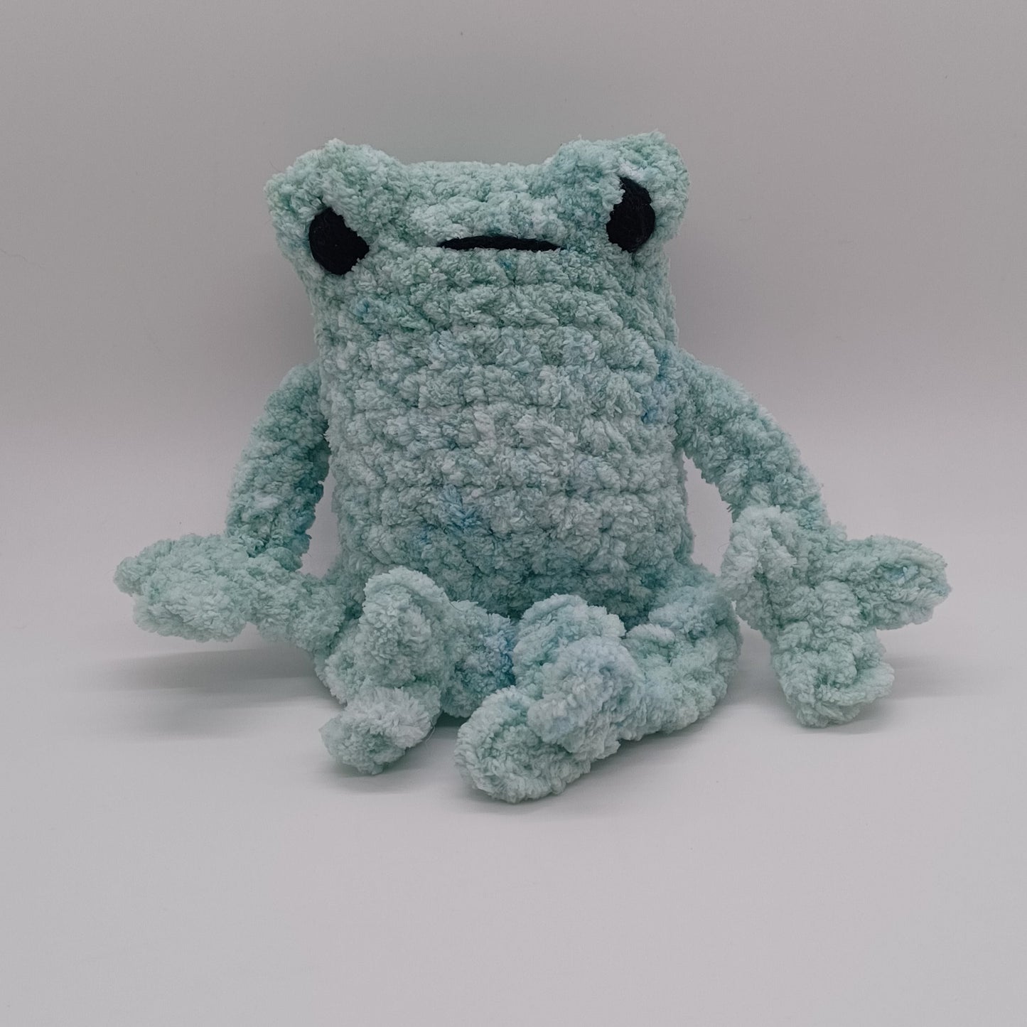 Small Leggy Frog Plush With Yarn Eyes