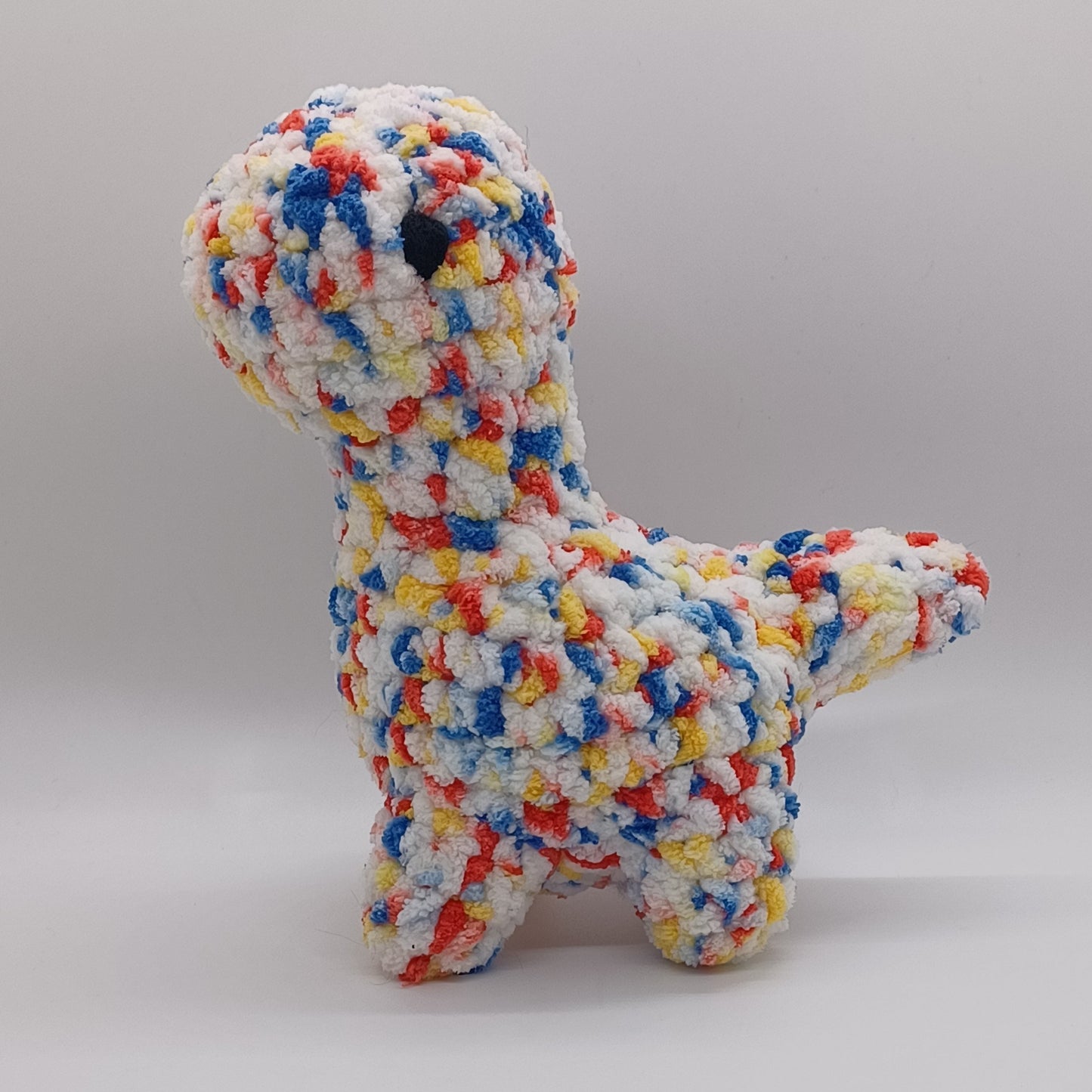 Small Long Neck Dino Plush with Yarn Eyes