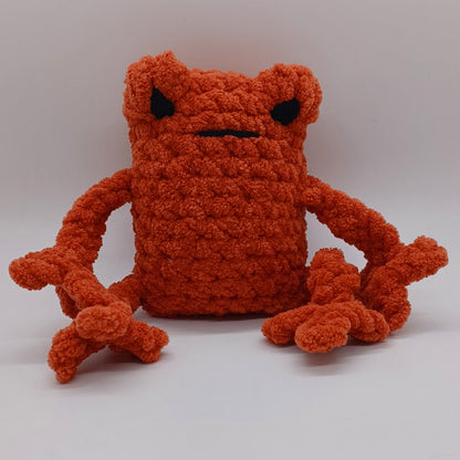 Small Leggy Frog Plush With Yarn Eyes