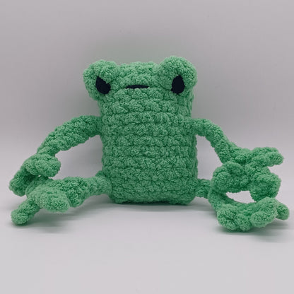 Small Leggy Frog Plush With Yarn Eyes
