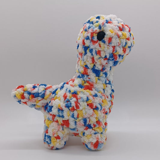 Small Long Neck Dino Plush with Yarn Eyes