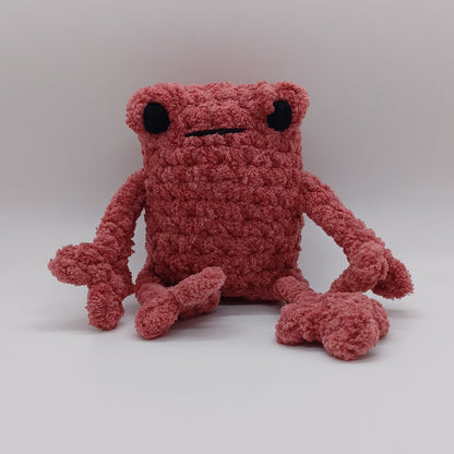 Small Leggy Frog Plush With Yarn Eyes