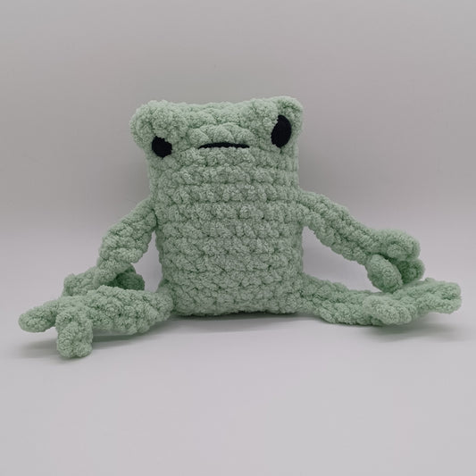 Small Leggy Frog Plush With Yarn Eyes