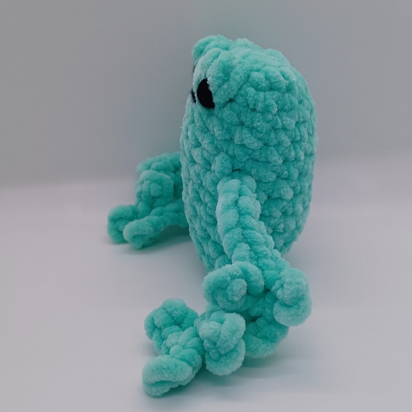 Leggy Frog Plush With Yarn Eyes