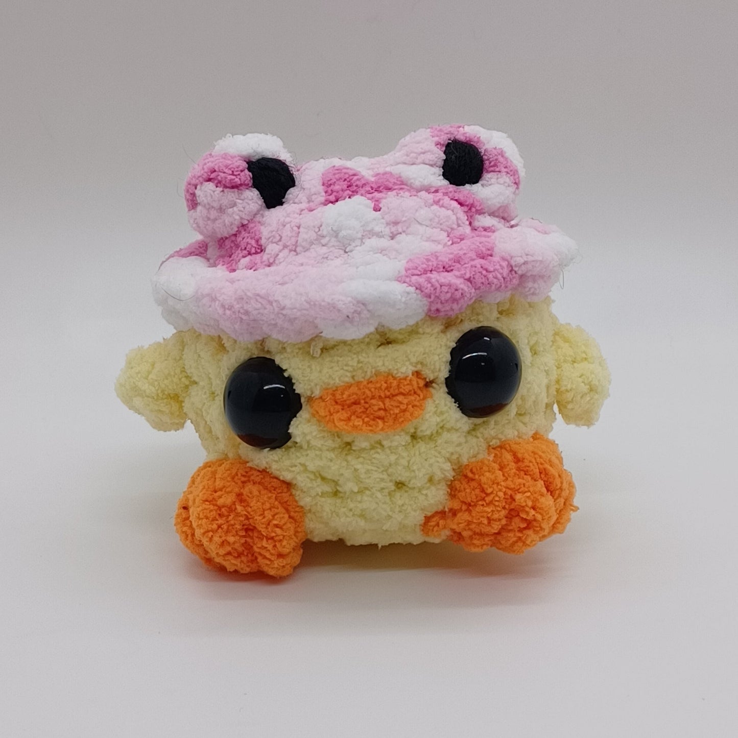 Mini Chick/Duck In Frog Hat Plush
