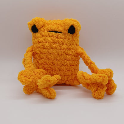 Small Leggy Frog Plush With Yarn Eyes