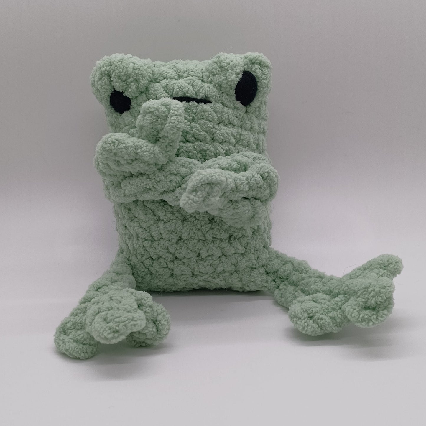 Small Leggy Frog Plush With Yarn Eyes