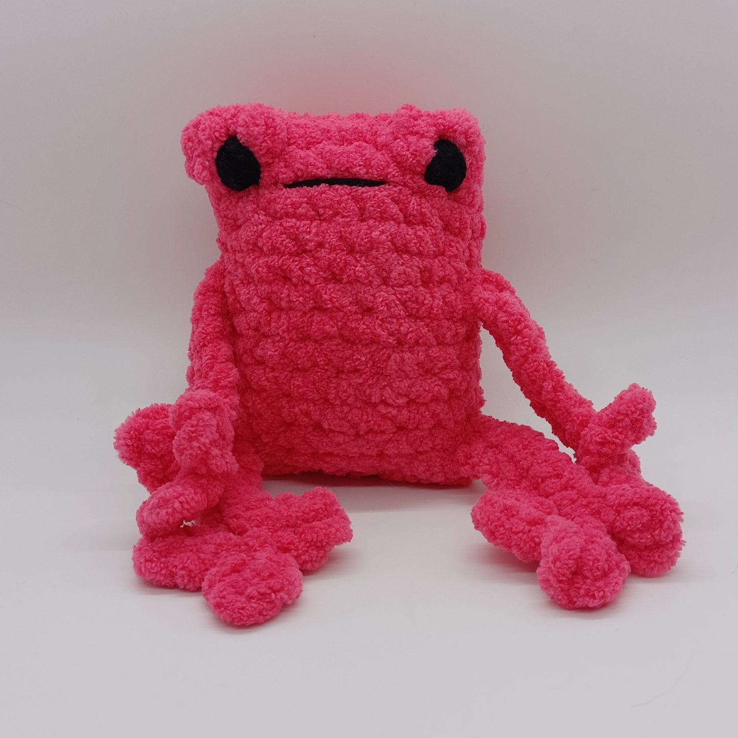 Small Leggy Frog Plush With Yarn Eyes