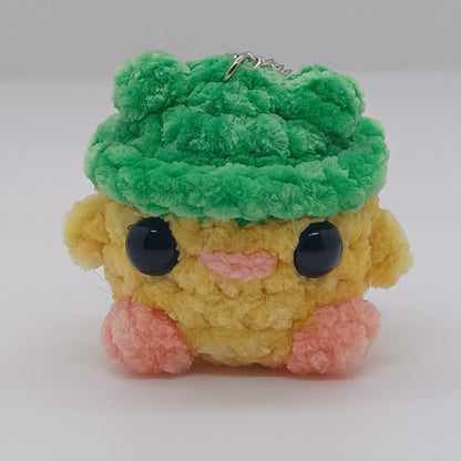 Chick in Frog Hat Keychain