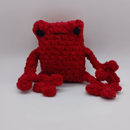Small Leggy Frog Plush With Yarn Eyes