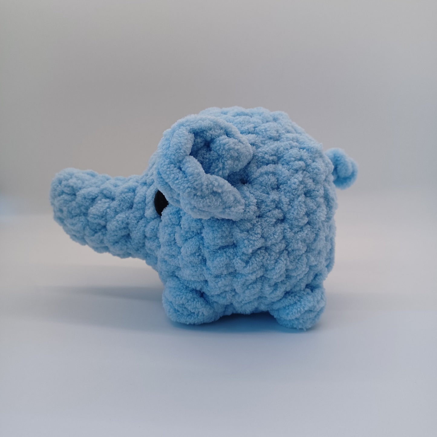 Small Elephant Plush With Yarn Eyes