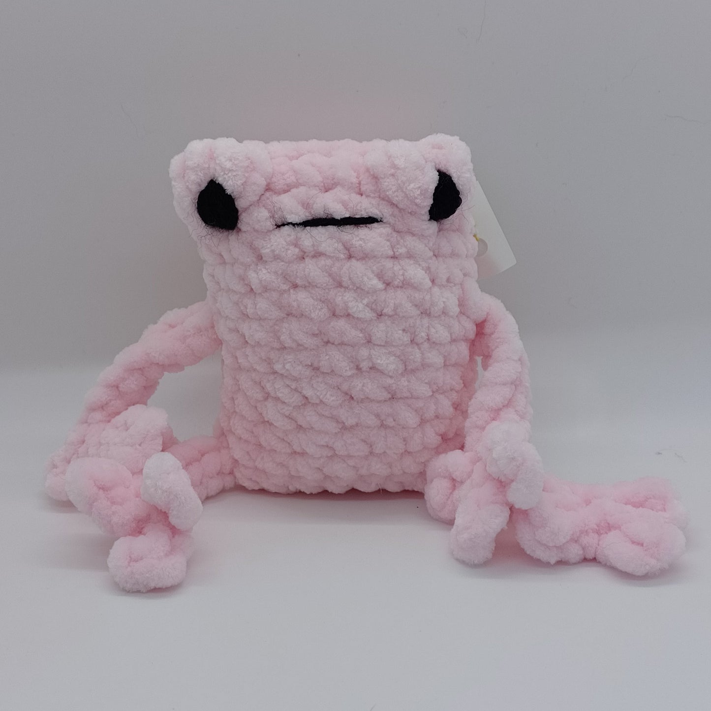 Leggy Frog Plush With Yarn Eyes