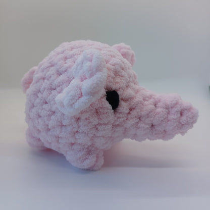 Small Elephant Plush With Yarn Eyes