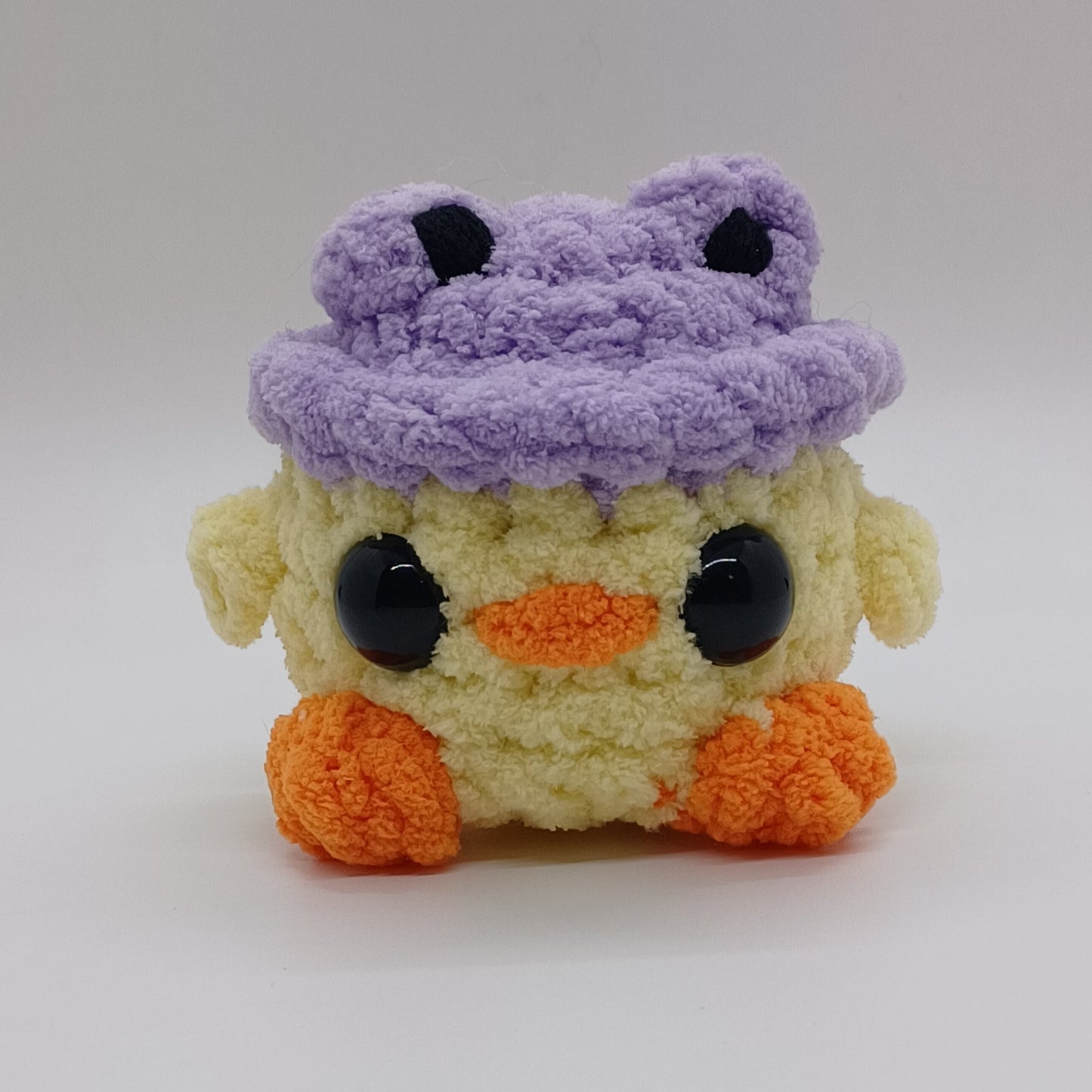 Mini Chick/Duck In Frog Hat Plush