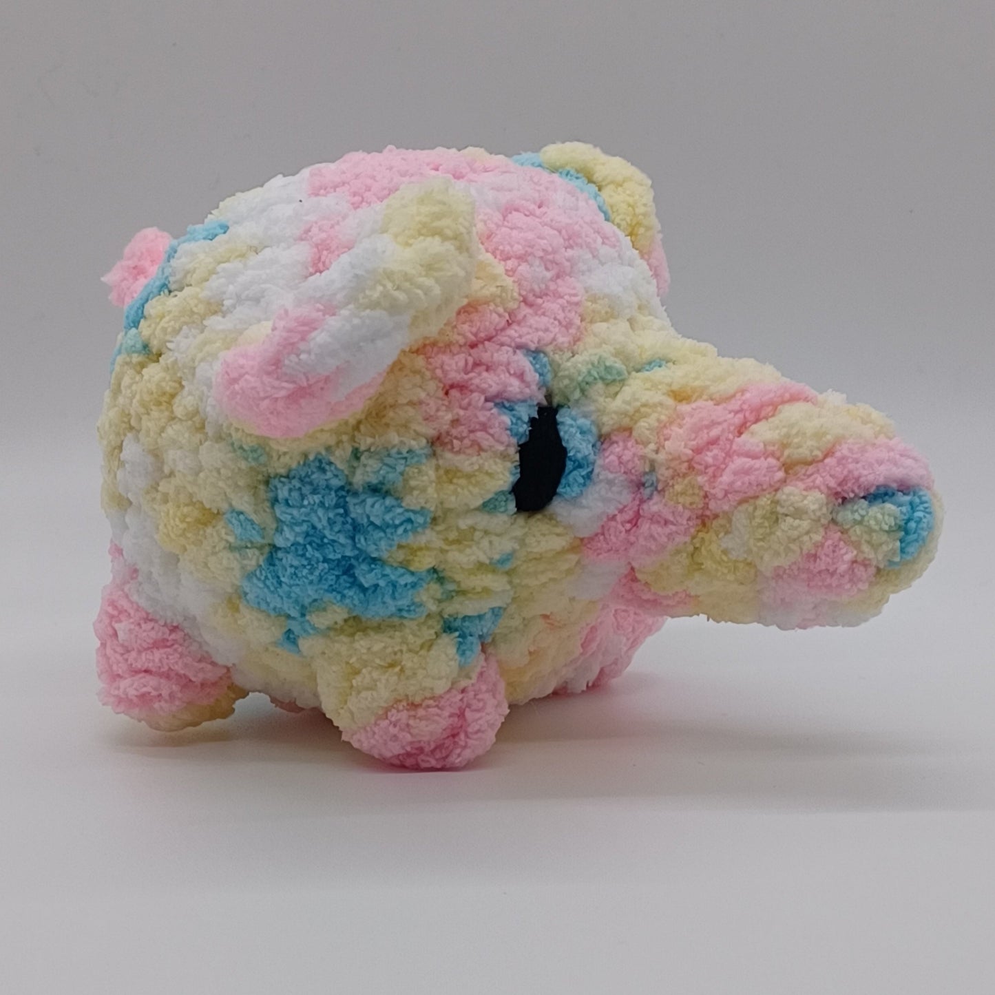 Small Elephant Plush With Yarn Eyes