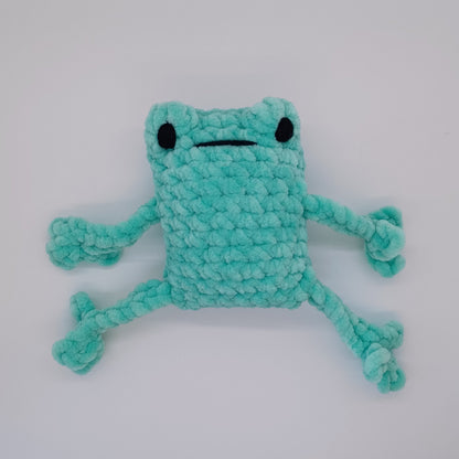 Leggy Frog Plush With Yarn Eyes